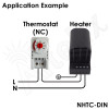 32°F to  140°F Adjustable DIN Rail Mountable Mechanical Thermostat - Normally Closed