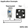 32°F to  140°F Adjustable DIN Rail Mountable Mechanical Thermostat - Normally Open