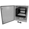 Altelix 28x24x16 NEMA 4X Steel Weatherproof Enclosure with Heavy Duty 19" 8U Rack Frame, Dual 120 VAC Duplex Outlets and Power Cord