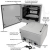 Altelix 24x24x16 120VAC 20A Steel NEMA Enclosure for UPS Power Systems with Heavy Duty 19" Wide Adjustable 8U Rack Frame, Dual Cooling Fans, 20A Power Outlets & Power Cord