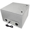 Altelix 24x24x16 Steel Weatherproof NEMA Enclosure with Heavy Duty 19" Wide Adjustable 8U Rack Frame, Single 120 VAC Duplex Outlet, Power Cord & 85°F Turn-On Cooling Fans