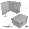 Altelix 10x8x6 Fiberglass Weatherproof NEMA 4X Enclosure with Pole /Flange Mount Kit