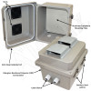 Altelix 10x8x8 Vented Fiberglass Weatherproof NEMA Enclosure with Aluminum Equipment Mounting Plate