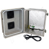 Altelix 10x8x8 Vented Fiberglass Weatherproof NEMA 4X Enclosure with Aluminum Equipment Mounting Plate, 120VAC Outlets and Pre-Wired Power Cord