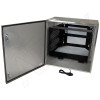 Altelix 24x24x16 Stainless Steel Weatherproof NEMA Enclosure with Heavy Duty 19" Wide Adjustable 8U Rack Frame, 120 VAC Outlets, Power Cord & 85°F Turn-On Cooling Fans