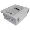 Altelix 14x12x6 Fiberglass Vented Weatherproof NEMA Enclosure with Aluminum Mounting Plate and 120 VAC Outlets