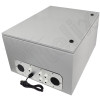 Altelix 28x24x16 Industrial DIN Rail Steel Weatherproof NEMA Enclosure with Single 120 VAC Duplex Outlet, Power Cord and 85°F Turn-On Cooling Fans