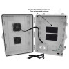 Altelix 17x14x9 Polycarbonate + ABS Vented RF Transparent Outdoor WiFi Enclosure with Cooling Fan, 120 VAC Outlets & Power Cord