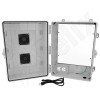 Altelix 17x14x9 Polycarbonate + ABS Vented RF Transparent Outdoor WiFi Enclosure with No-Drill PVC Equipment Mounting Plate, 120 VAC Outlets & Power Cord