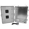Altelix 17x14x9 Polycarbonate + ABS Vented Enclosure with Aluminum Equipment Mounting Plate, 120 VAC Outlets & Power Cord