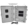 Altelix 17x14x9 Polycarbonate + ABS Vented RF Transparent Outdoor WiFi Enclosure with 120 VAC Outlets & Power Cord