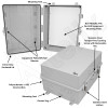 Altelix 17x14x9 Polycarbonate + ABS NEMA 4X RF Transparent Outdoor WiFi Enclosure with No-Drill PVC Equipment Mounting Plate