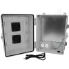 Altelix 14x11x9 Polycarbonate + ABS Vented Enclosure with Aluminum Equipment Mounting Plate, 120 VAC Outlets & Power Cord