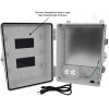 Altelix 14x11x9 Polycarbonate + ABS NEMA 4X Enclosure with Aluminum Equipment Mounting Plate, 120 VAC Outlets & Power Cord
