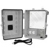 Altelix 12x9x9 Polycarbonate + ABS Vented RF Transparent Outdoor WiFi Enclosure with No-Drill PVC Equipment Mounting Plate, 120 VAC Outlets & Power Cord