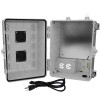 Altelix 12x9x9 Polycarbonate + ABS Vented Enclosure with Aluminum Equipment Mounting Plate, 120 VAC Outlets & Power Cord