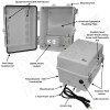 Altelix 12x9x9 Polycarbonate + ABS NEMA 4X Enclosure with Aluminum Equipment Mounting Plate, 120 VAC Outlets & Power Cord