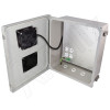 Altelix 14x12x6 Fiberglass Vented Fan Cooled Weatherproof NEMA Enclosure with Aluminum Mounting Plate and 120 VAC Outlets