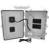 Altelix 17x14x7 Polycarbonate + ABS Vented RF Transparent Outdoor WiFi Enclosure with Cooling Fan, 120 VAC Outlets & Power Cord