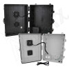 Altelix 17x14x7 Polycarbonate + ABS Vented RF Transparent Outdoor WiFi Enclosure with Cooling Fan, 120 VAC Outlets & Power Cord