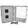 Altelix 17x14x7 Polycarbonate + ABS Vented RF Transparent Outdoor WiFi Enclosure with No-Drill PVC Equipment Mounting Plate, 120 VAC Outlets & Power Cord