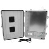 Altelix 17x14x7 Polycarbonate + ABS Vented Enclosure with Aluminum Equipment Mounting Plate, 120 VAC Outlets & Power Cord