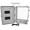 Altelix 17x14x7 Polycarbonate + ABS NEMA 4X RF Transparent Outdoor WiFi Enclosure with No-Drill PVC Equipment Mounting Plate, 120 VAC Outlets & Power Cord