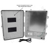 Altelix 17x14x7 Polycarbonate + ABS NEMA 4X Enclosure with Aluminum Equipment Mounting Plate, 120 VAC Outlets & Power Cord