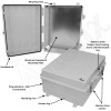 Altelix 17x14x7 Polycarbonate + ABS NEMA 4X Enclosure with Aluminum Equipment Mounting Plate