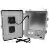 Altelix 14x11x7 Polycarbonate + ABS Vented Enclosure with Aluminum Equipment Mounting Plate, Cooling Fan, 120 VAC Outlets & Power Cord