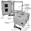 Altelix 14x11x7 Polycarbonate + ABS Vented RF Transparent Outdoor WiFi Enclosure with No-Drill PVC Equipment Mounting Plate, 120 VAC Outlets & Power Cord