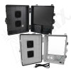 Altelix 14x11x7 Polycarbonate + ABS Vented RF Transparent Outdoor WiFi Enclosure with No-Drill PVC Equipment Mounting Plate, 120 VAC Outlets & Power Cord