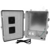 Altelix 14x11x7 Polycarbonate + ABS Vented Enclosure with Aluminum Equipment Mounting Plate, 120 VAC Outlets & Power Cord