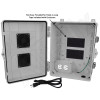 Altelix 14x11x7 Polycarbonate + ABS Vented RF Transparent Outdoor WiFi Enclosure with 120 VAC Outlets & Power Cord
