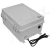 Altelix 14x11x9 Polycarbonate + ABS NEMA 4X RF Transparent Outdoor WiFi Enclosure with No-Drill PVC Equipment Mounting Plate, 120 VAC Outlets & Power Cord