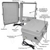 Altelix 14x11x9 Polycarbonate + ABS NEMA 4X RF Transparent Outdoor WiFi Enclosure with No-Drill PVC Equipment Mounting Plate, 120 VAC Outlets & Power Cord