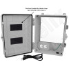 Altelix 14x11x9 Polycarbonate + ABS NEMA 4X RF Transparent Outdoor WiFi Enclosure with No-Drill PVC Equipment Mounting Plate, 120 VAC Outlets & Power Cord