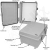Altelix 14x11x7 Polycarbonate + ABS NEMA 4X RF Transparent Outdoor WiFi Enclosure with No-Drill PVC Equipment Mounting Plate