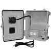 Altelix 12x9x7 Polycarbonate + ABS Vented Enclosure with Aluminum Equipment Mounting Plate, Cooling Fan, 120 VAC Outlets & Power Cord