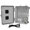 Altelix 12x9x7 Polycarbonate + ABS Vented Enclosure with Aluminum Equipment Mounting Plate, 120 VAC Outlets & Power Cord
