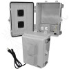 Altelix 12x9x7 Polycarbonate + ABS Vented Enclosure with Aluminum Equipment Mounting Plate, 120 VAC Outlets & Power Cord