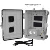 Altelix 12x9x7 Polycarbonate + ABS Vented RF Transparent Outdoor WiFi Enclosure with 120 VAC Outlets & Power Cord