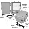 Altelix 12x9x7 Polycarbonate + ABS NEMA 4X RF Transparent Outdoor WiFi Enclosure with No-Drill PVC Equipment Mounting Plate, 120 VAC Outlets & Power Cord