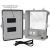 Altelix 12x9x7 Polycarbonate + ABS NEMA 4X RF Transparent Outdoor WiFi Enclosure with No-Drill PVC Equipment Mounting Plate, 120 VAC Outlets & Power Cord