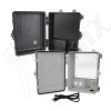 Altelix 12x9x7 Polycarbonate + ABS NEMA 4X RF Transparent Outdoor WiFi Enclosure with No-Drill PVC Equipment Mounting Plate, 120 VAC Outlets & Power Cord