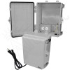 Altelix 12x9x7 Polycarbonate + ABS NEMA 4X Enclosure with Aluminum Equipment Mounting Plate, 120 VAC Outlets & Power Cord