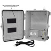 Altelix 12x9x7 Polycarbonate + ABS NEMA 4X Enclosure with Aluminum Equipment Mounting Plate, 120 VAC Outlets & Power Cord