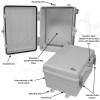 Altelix 12x9x7 Polycarbonate + ABS NEMA 4X Enclosure with Aluminum Equipment Mounting Plate