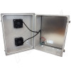 Altelix 20x16x12 Fiberglass Weatherproof Vented NEMA Enclosure with Dual 12 VDC Cooling Fans