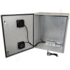 Altelix 28x24x16 Steel Weatherproof NEMA Enclosure with Dual Door Mounted Cooling Fans, Dual 120 VAC Duplex Outlets and Power Cord